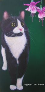 Kori Cat and Fuschias Acrylic e-Packet